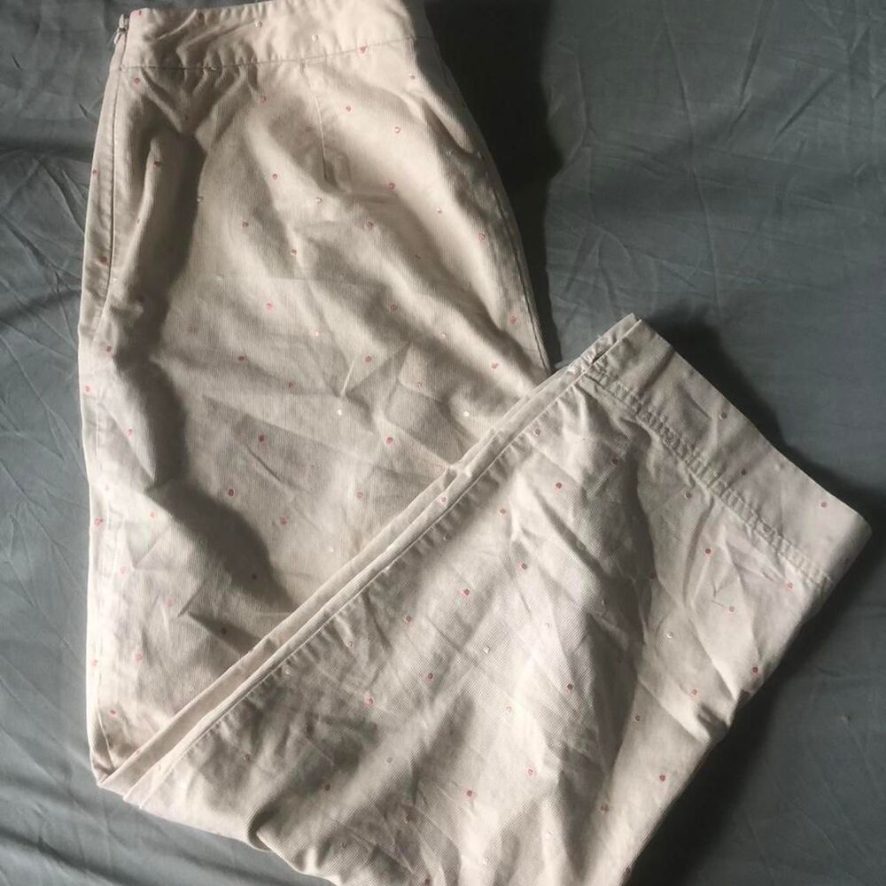 liz claiborne cream cotton pants 112d